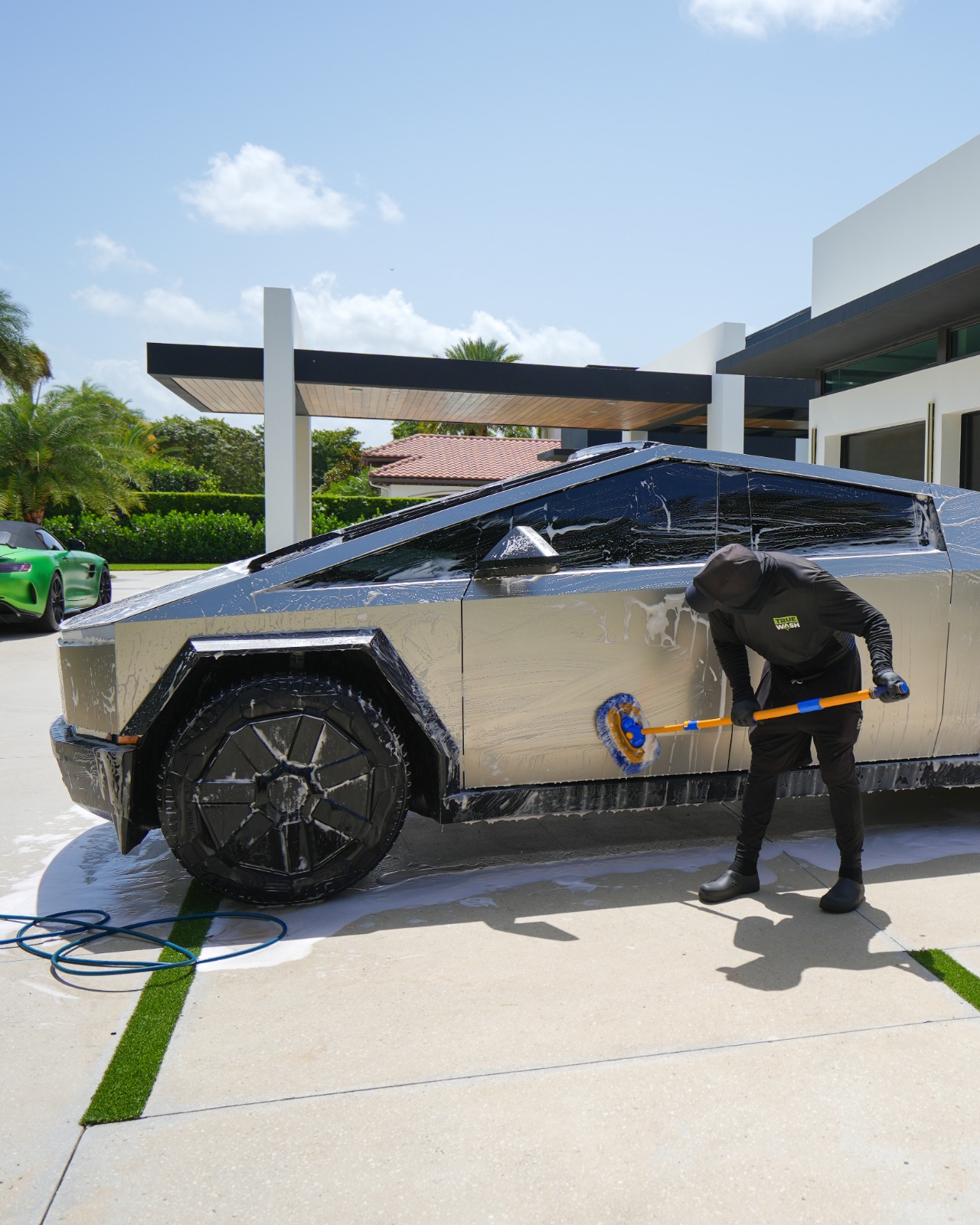Tesla Cybertruck hand wash